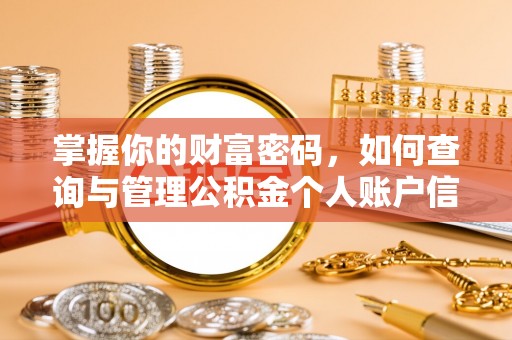 江孜掌握你的财富密码，如何查询与管理公积金个人账户信息