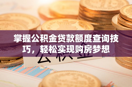 江孜掌握公积金贷款额度查询技巧，轻松实现购房梦想